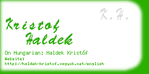 kristof haldek business card
